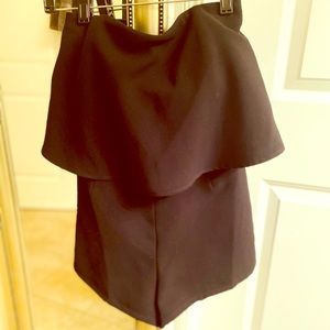 Black strapless romper